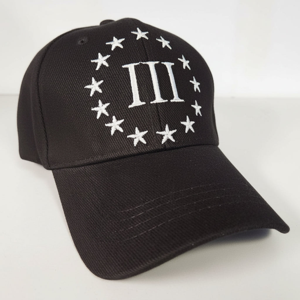1776 Circle of Stars Custom Embroidered Hat (Black)