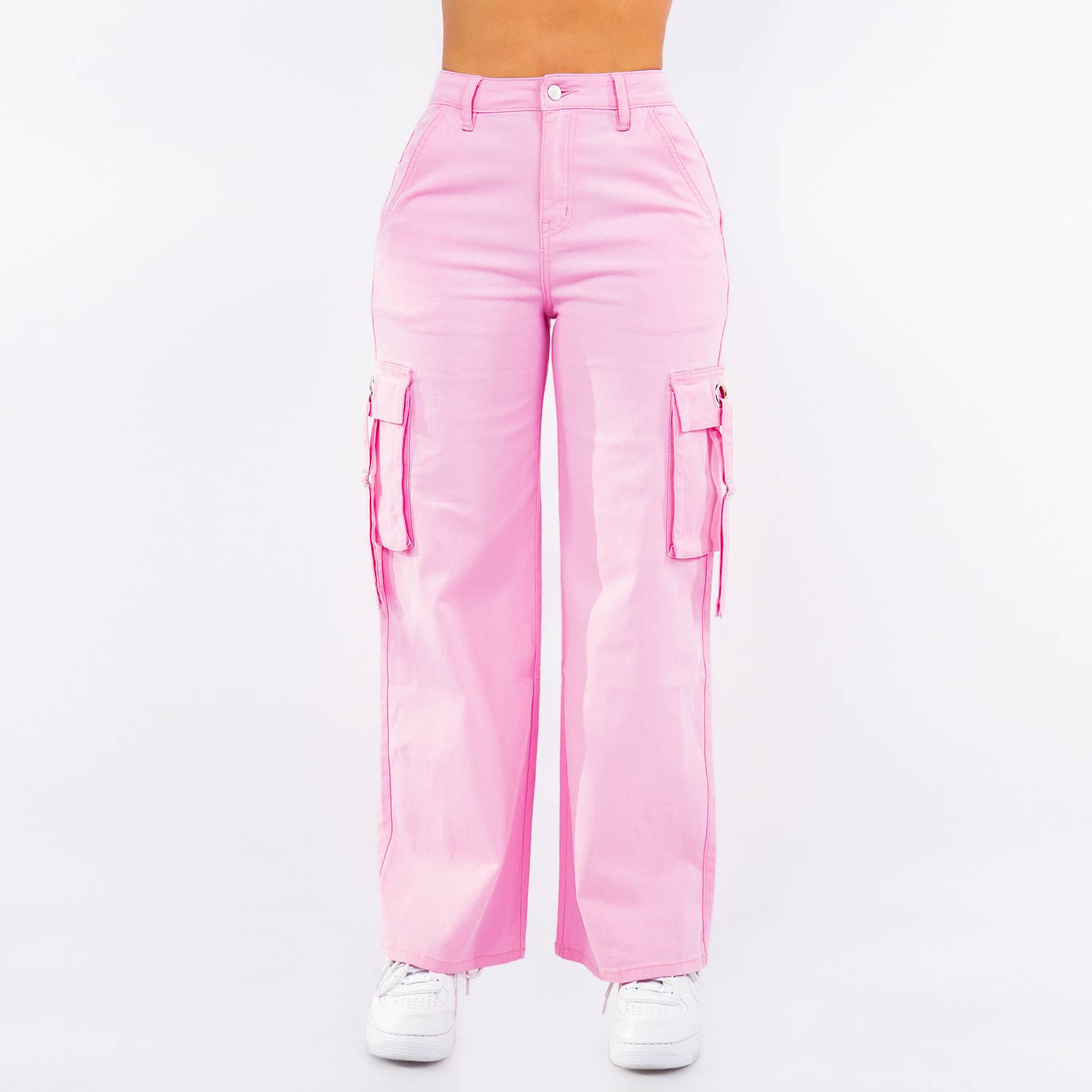 WIDE LEG CARGO POCKET PANTS-RJH20697