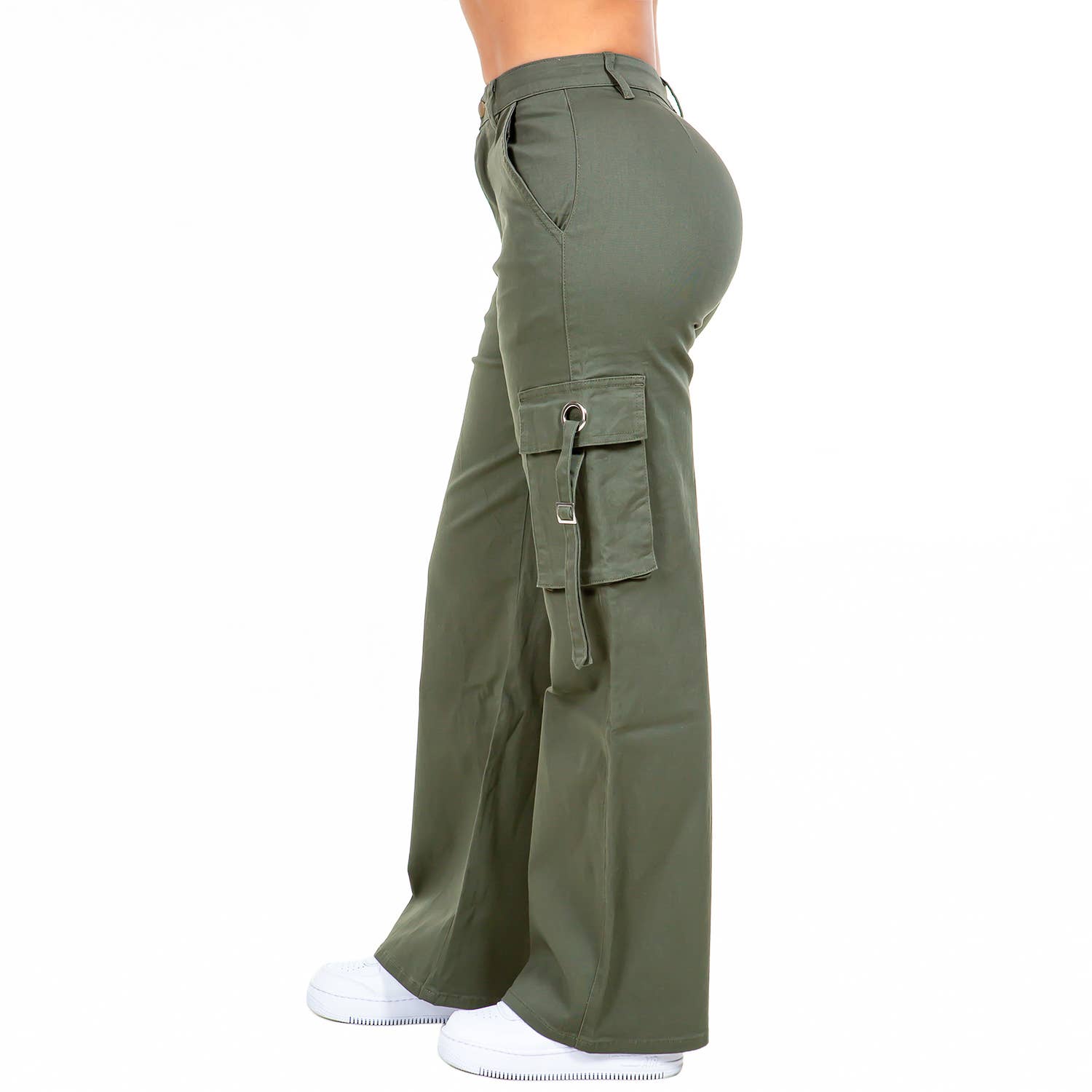 WIDE LEG CARGO POCKET PANTS-RJH20697
