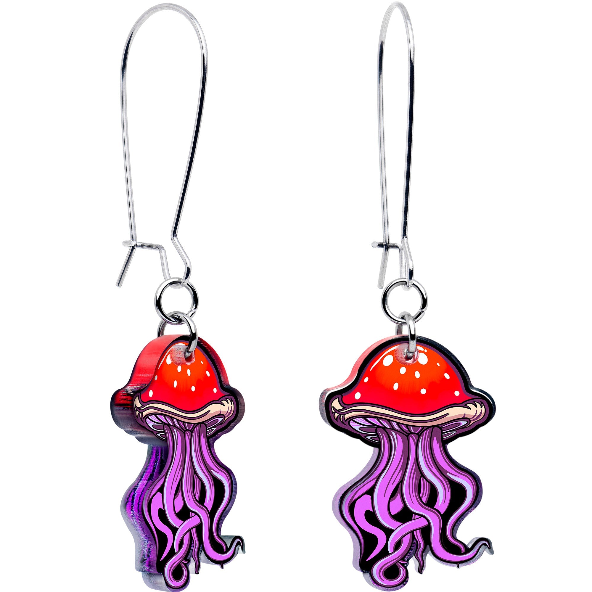 Mushroom Jellyfish Dangle Earrings by Onyx O