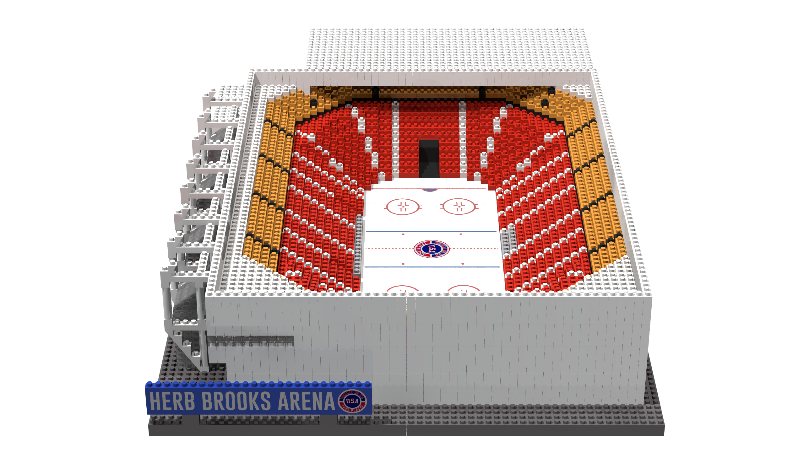 1980 Olympic Herb Brooks Arena Lake Placid Miracle on Ice BRXLZ Builder Set 12X10X3.5 Inches