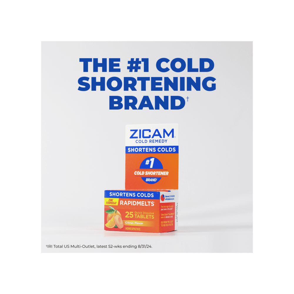 Zicam Zinc Cold Remedy RapidMelts, Quick Dissolve Tablets, Citrus, 25 ct